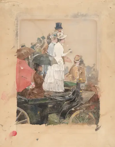 Åskådare vid Grand Prix av Childe Hassam