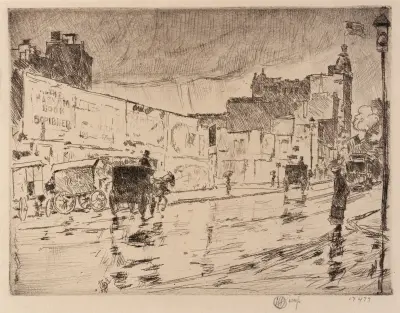 Die Werbetafeln, New York von Childe Hassam