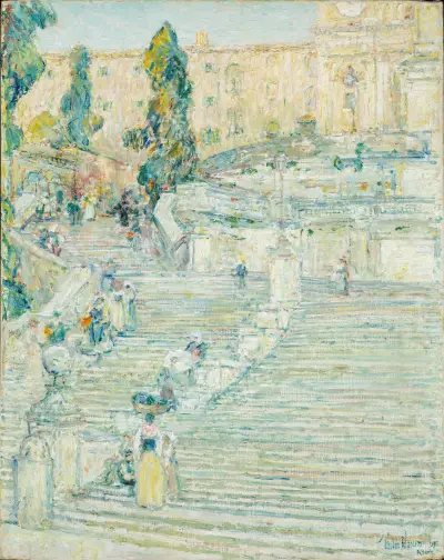 The Spanish Stairs, Rome av Childe Hassam