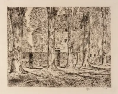 Die Ulmen des Dorfes, Easthampton von Childe Hassam