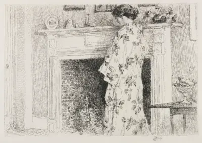 Den vita kimonen av Childe Hassam