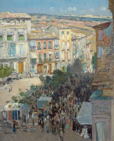 Blick auf eine Stadt in Südfrankreich von Childe Hassam