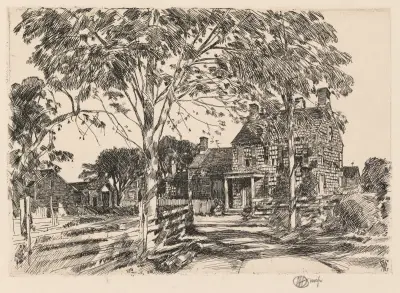 Walt Whitmans Geburtshaus von Childe Hassam