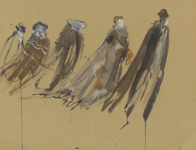 La Folle de Chaillot – maquette de costume – les amis des animaux av Christian Bérard