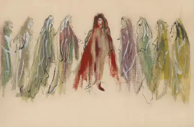 La Sylphide – maquette de costume – neuf sorcières av Christian Bérard