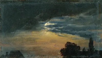 Moln i månsken av Johan Christian Dahl