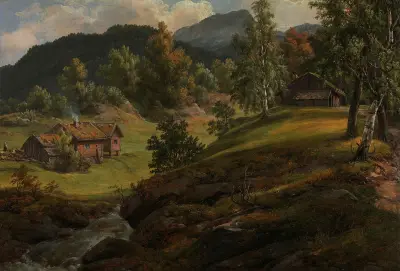 Gård vid Lysekloster av Johan Christian Dahl