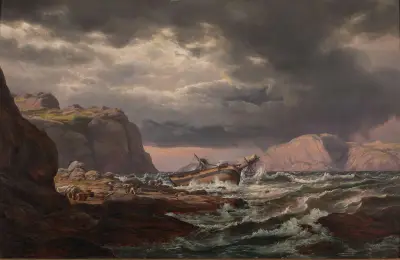 Skeppsbrott på Norges kust av Johan Christian Dahl