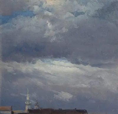 Åskmoln över slottstornet i Dresden av Johan Christian Dahl