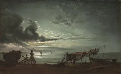 Neapolitiska golfen. Månsken av Johan Christian Dahl