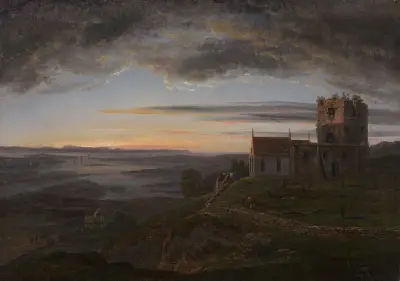 Den förfallna kyrkan på Avaldsnes på Karmøy av Johan Christian Dahl