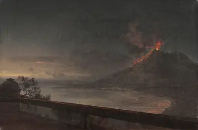 Utsikt mot Vesuvuis från Quisisana av Johan Christian Dahl