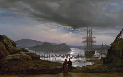 Utsikt från Vækerø nära Christiania av Johan Christian Dahl
