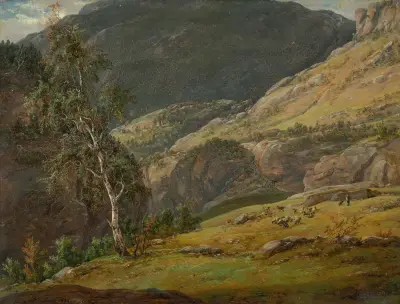 Vy över Gallerne i Lærdal av Johan Christian Dahl