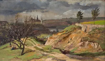 Vy över Meissen. Studie av Johan Christian Dahl