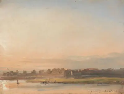 Vy över Elbe av Johan Christian Dahl