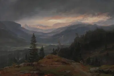 Utsikt över Hallingdal av Johan Christian Dahl