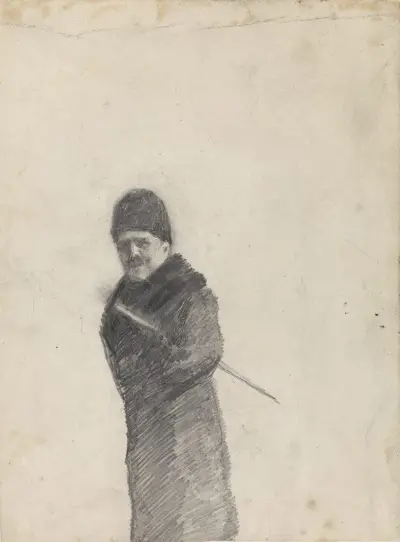 Gerhard Munthe i pels av Christian Krohg