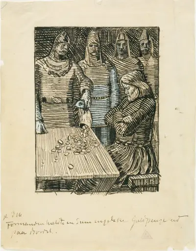Wysłannik Knuta u Bjørna stallara, Christian Krohg