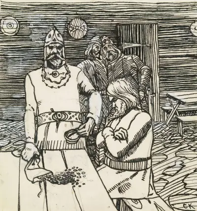 Knuts sendemann hos Bjørn stallare av Christian Krohg