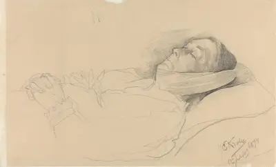 Frau auf dem Sterbebett von Christian Krohg