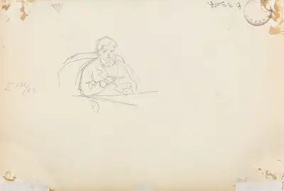 Mannsfigur som spiller kort av Christian Krohg