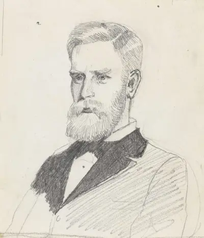 Porträtt av man av Christian Krohg
