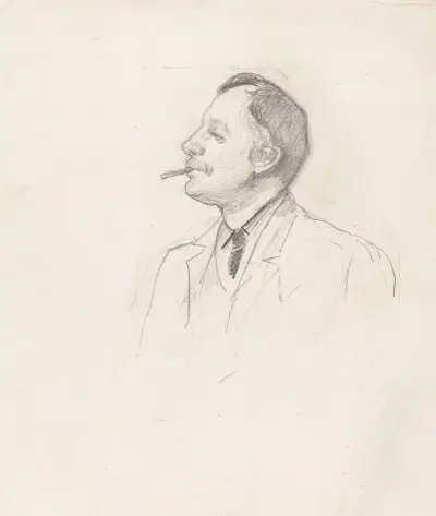 Porträtt av man av Christian Krohg