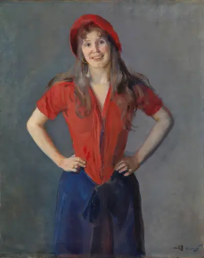 Portrait of the Painter Oda Krohg, b. Lasson av Christian Krohg