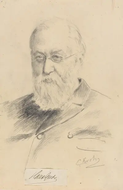 Porträtt av Hans Gude av Christian Krohg