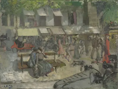 Scene from a Street in Paris av Christian Krohg