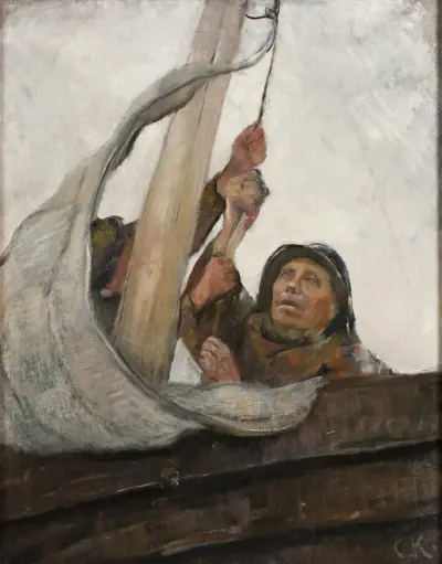 Setting Sail av Christian Krohg