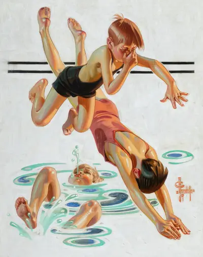 Diving In av Joseph Christian Leyendecker