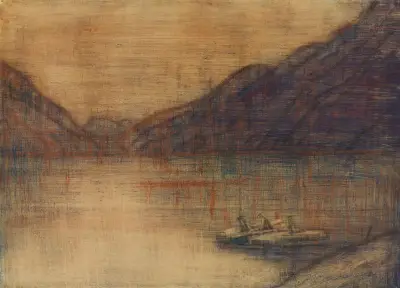 Boot auf dem Lago Maggiore von Christian Rohlfs