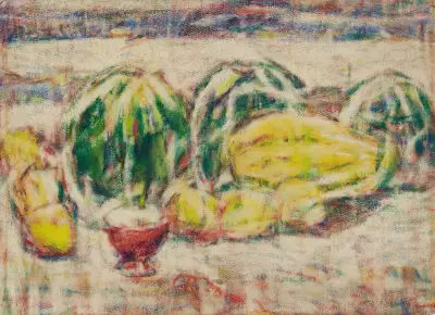 Stillleben mit Melone von Christian Rohlfs