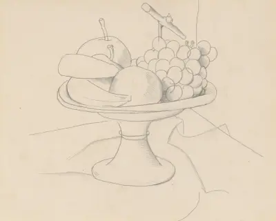 A platter of fruit av Christopher Wood