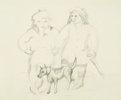 Children with a dog av Christopher Wood