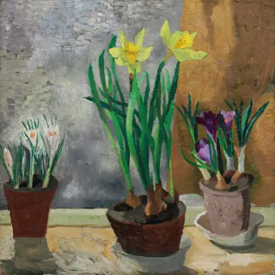 Crocuses and Daffodils in Pots av Christopher Wood