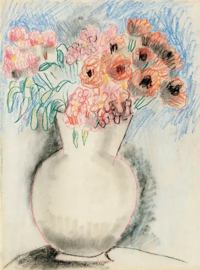 Pink Flowers in a Vase av Christopher Wood