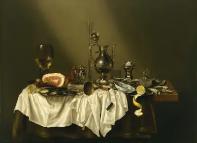 Banquet Piece with Ham av Willem Claesz Heda
