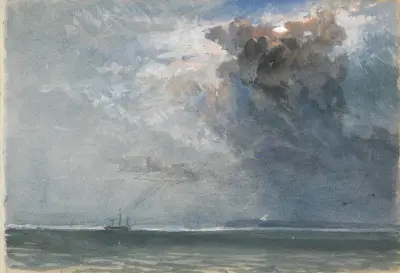 Ship at Sea during a Storm av Clarkson Stanfield