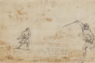 David and Goliath av Claude Lorrain