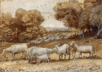 Landschaft mit Schafen von Claude Lorrain