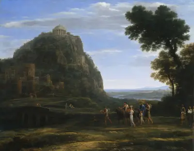 Ansicht von Delphi mit einer Prozession von Claude Lorrain
