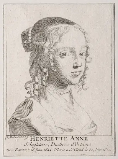 Henriette-Marie d’Angleterre, duchess d’Orleans av Claude Mellan