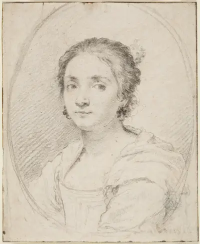 Porträt der Virginia de Vezzo da Velletri av Claude Mellan
