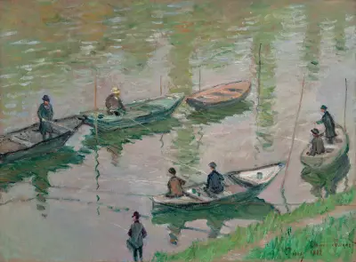 Fisherman on the Seine near Poissy av Claude Monet