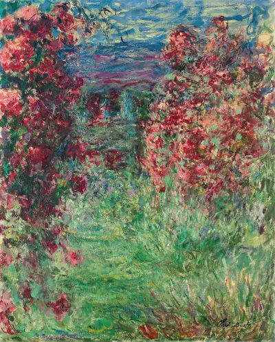 La maison dans les roses, 1925 av Claude Monet