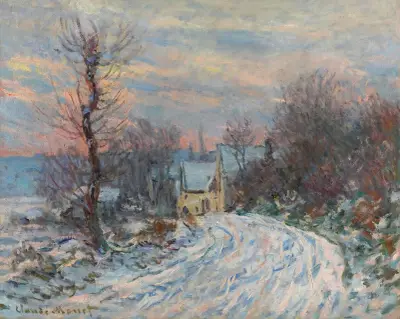 L’entrée De Giverny En Hiver av Claude Monet