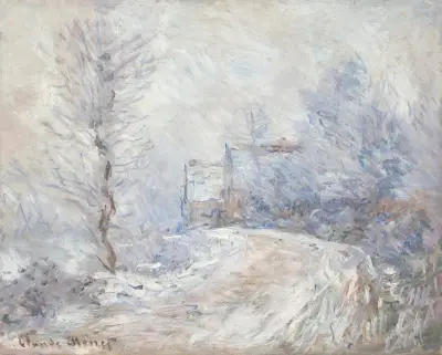 L’entrée de Giverny sous la neige av Claude Monet